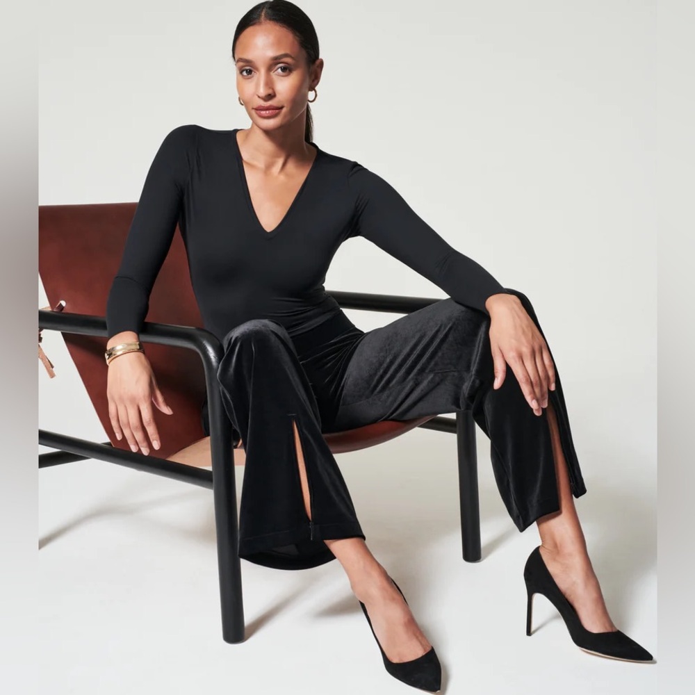 ❄️ Spanx 20396 Velvet Split Hem Wide Leg Pant